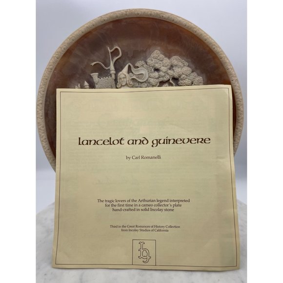 Incolay Plate Lancelot Guinevere Great Romances History Collector Stone Vintage - Picture 8 of 10